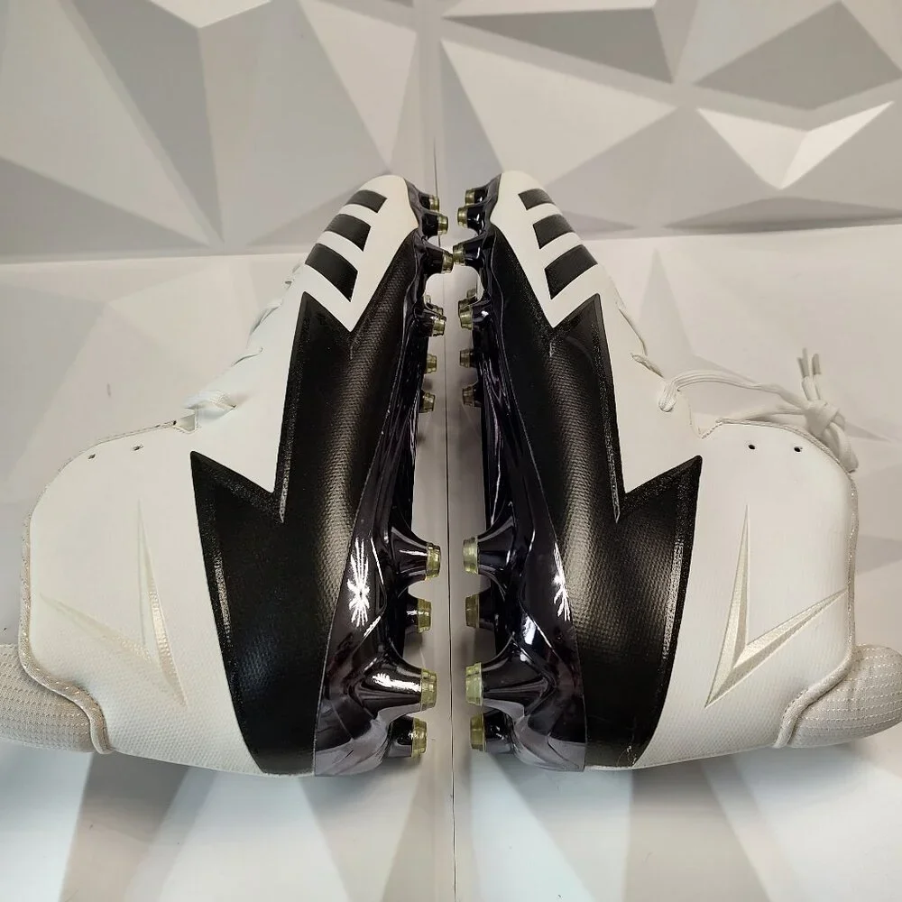 Adidas Mens Football Cleats 17 White Black Shoe Lacrosse High Molded Athletic - Picture 4 of 12